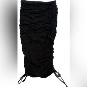 SHEIN - Ruched Black MIDI Skirt
